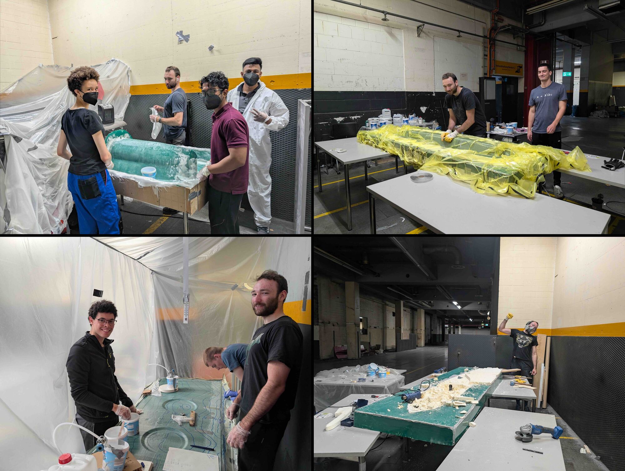 Composite manufacturing work on the boat