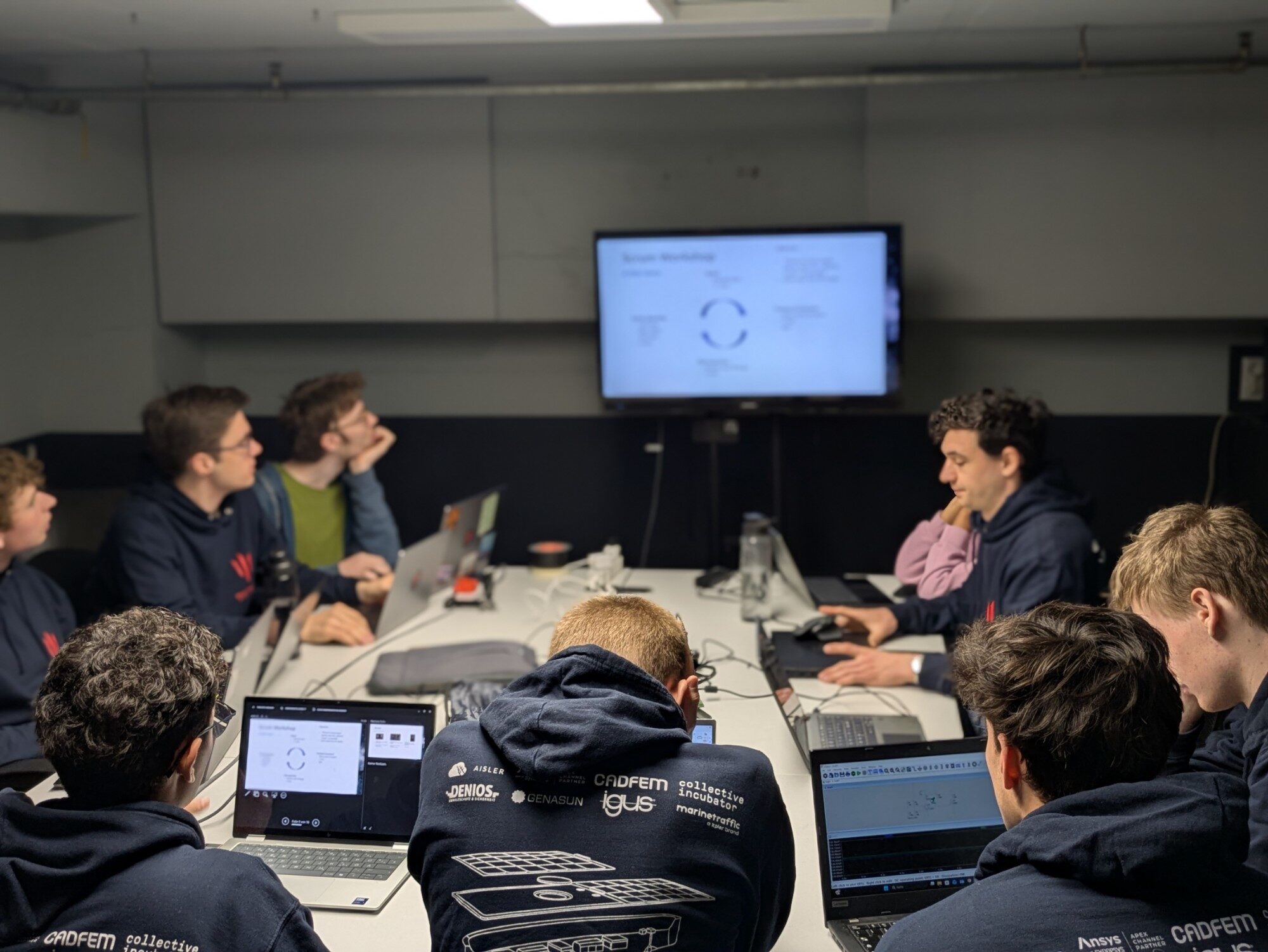 The team planning the weekend together